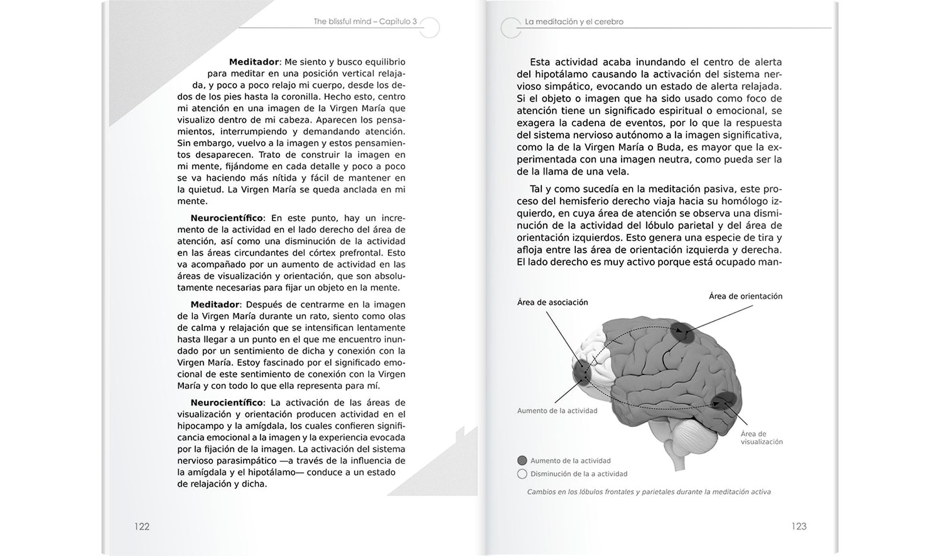 The blissful mind Simulación del interior de un libro titulado “The blissful mind” de la Dra. Shanida Nataraja.
