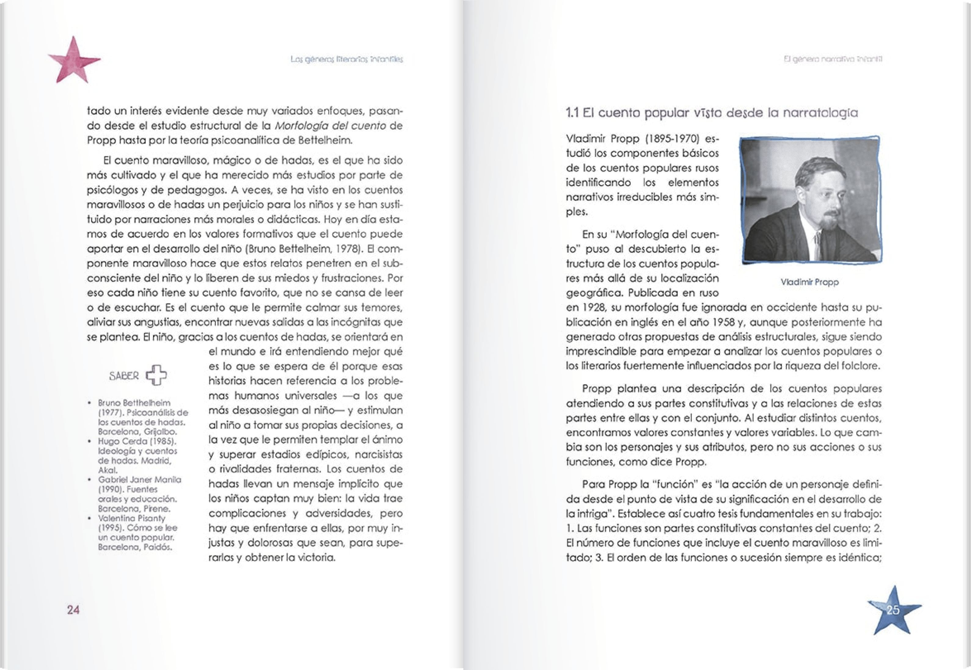 Simulación del interior de un libro titulado “El cuento infantil” de María Isabel Borda Crespo.