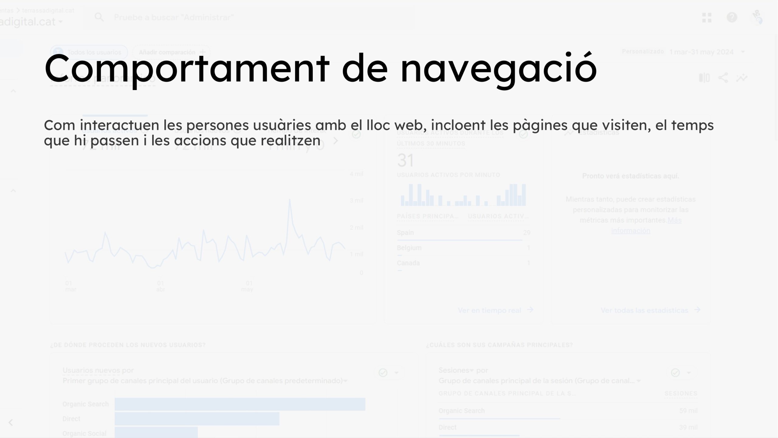 Pantalla de la presentación del informe de mejoras de la web Terrassa Digital