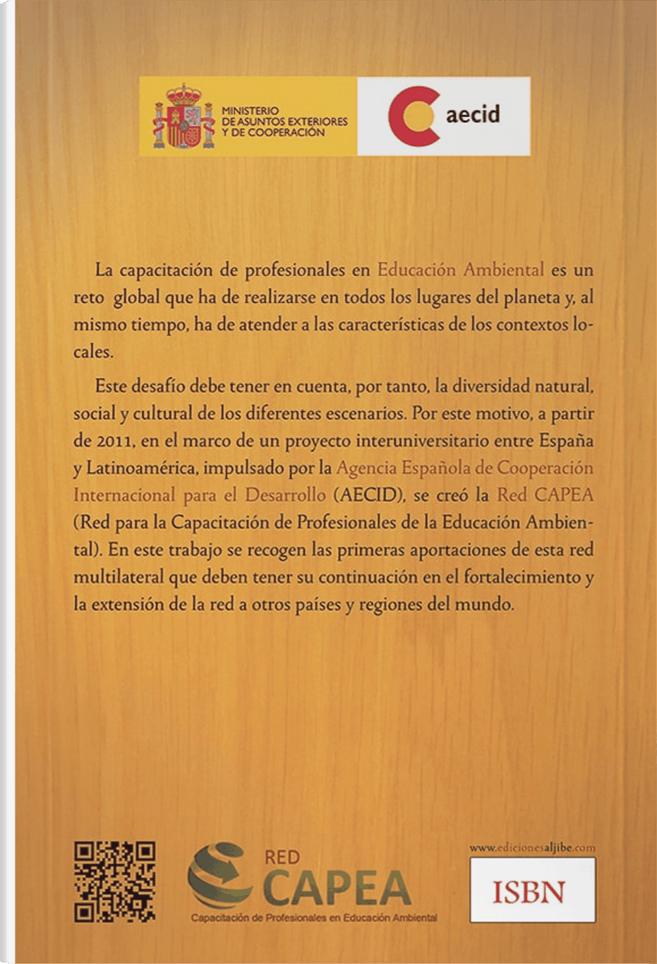 Contraportada del libro Capacitación de profesionales en Educación ambiental